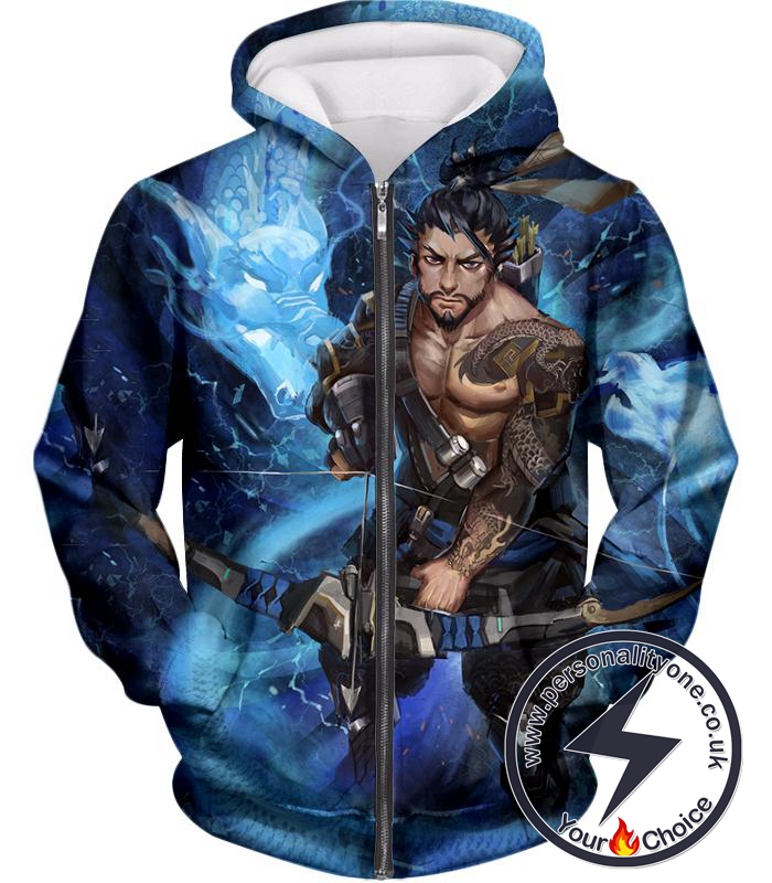 Overwatch Defense Hero Hanzo Zip Up Hoodie